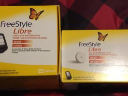 The Freestyle LIbre System - consisting of a Libre Reader and the Glucose 14 Day Sensor.
