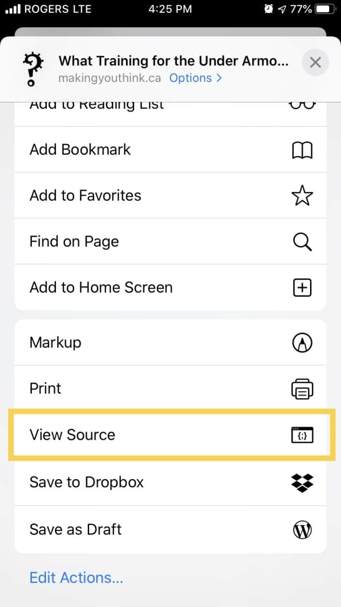 Tip: How to view web page HTML on iOS 14 iPad / iPhone | No Javascript