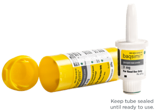 Baqsimi is a nasal version of Glucagon. Simple, no injection safety for sever hypoglycemia